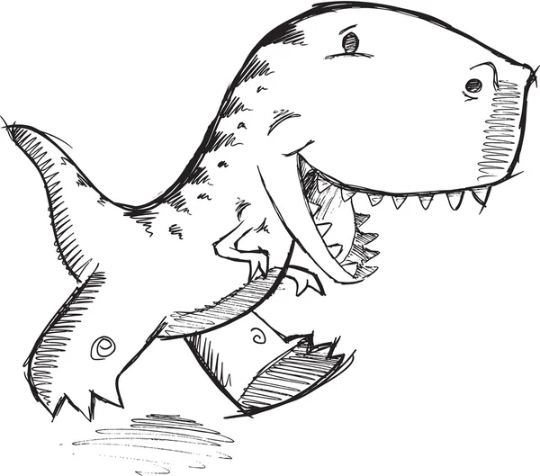 Doodle Dinor T-Rex Vector Art — стоковый вектор