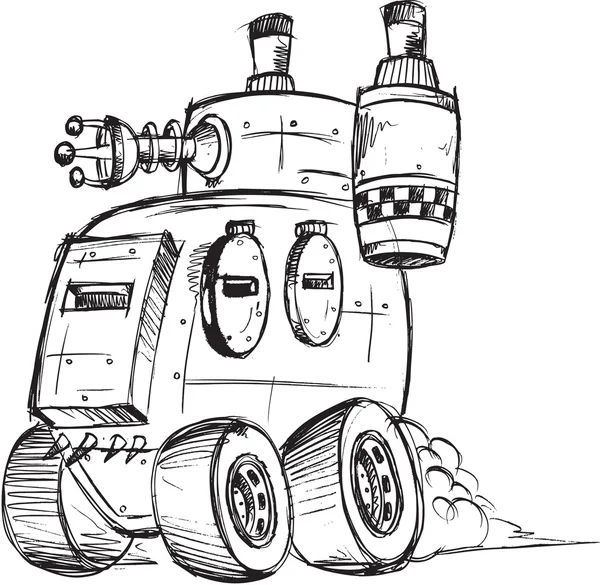 Camión blindado Vector Sketch Ilustración Arte — Vector de stock