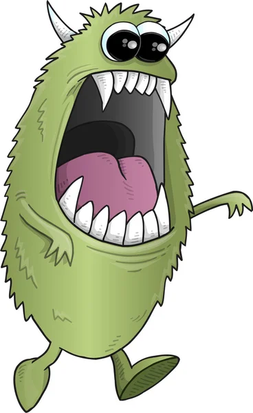 Big Green Halloween Monster Vector Illustration Art — Stock Vector