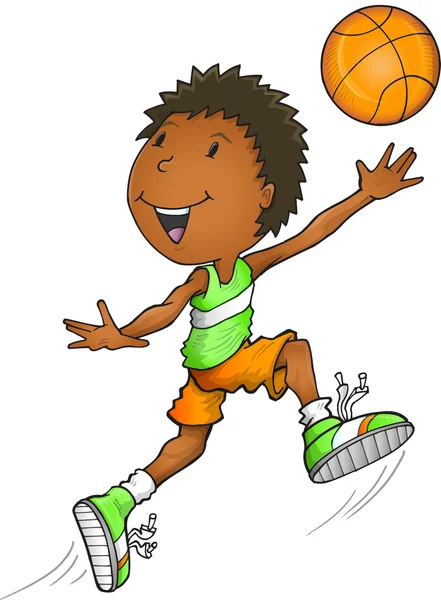 Afroamerikanischer Basketballspieler Vektor Illustration Art — Stockvektor
