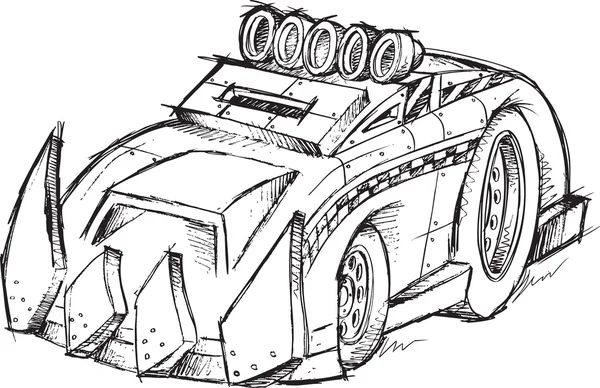 Gepanzertes Auto Fahrzeug Skizze Vektor Illustration Kunst — Stockvektor