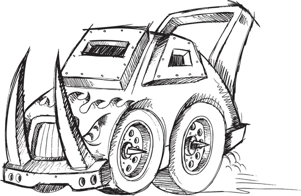 Samochód pancerny pojazd szkic wektor ilustracji sztuki — Wektor stockowy