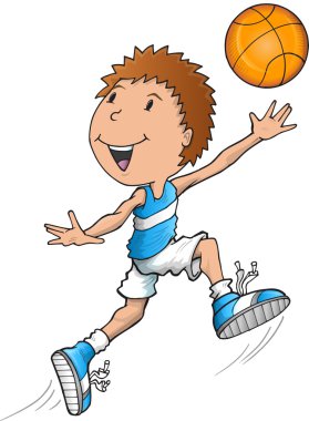 Beyaz basketbol oyuncu vektör çizim sanat