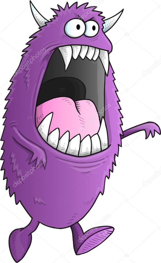 Big Purple Halloween Monster Vector Illustration Art