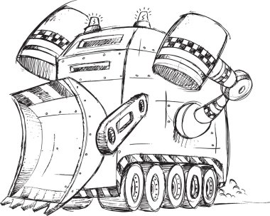 zırhlı kamyon araç sketch vektör çizim sanat