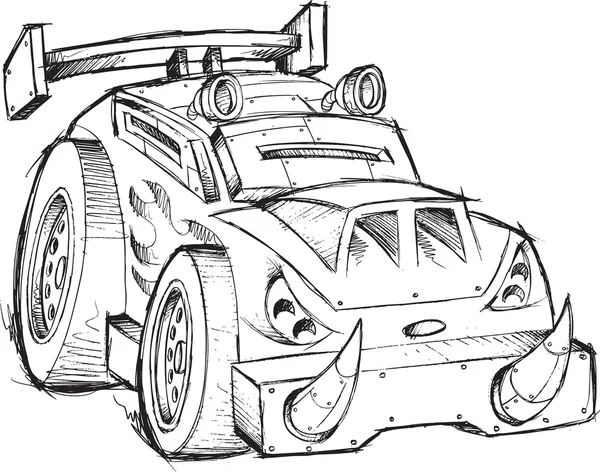 장갑차 차량 스케치 벡터 일러스트 레이 션 아트 — 스톡 벡터
