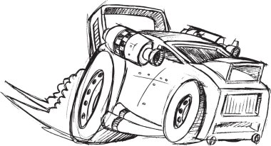 zırhlı araç araç sketch vektör çizim sanat