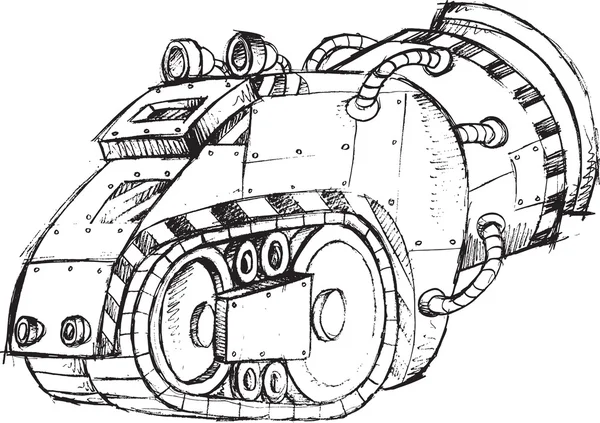 Gepanzertes Auto Fahrzeug Skizze Vektor Illustration Kunst — Stockvektor