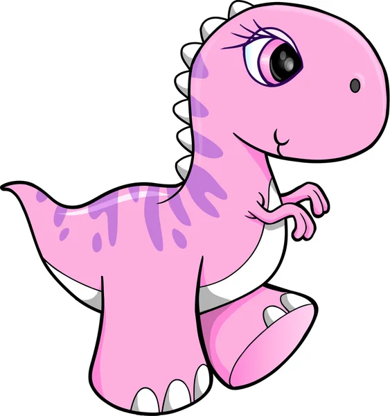 Ziemlich pinkfarbener Dinosaurier — Stockvektor