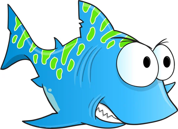 Blauwe taai Shark Vector Illustratie kunst — Stockvector