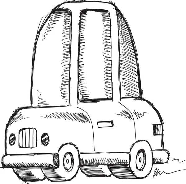 Doodle szkic samochodu ilustracji sztuki — Wektor stockowy