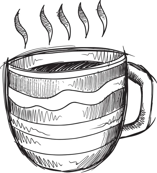 Doodle-Sketch Tasse Kaffee — Stockvektor