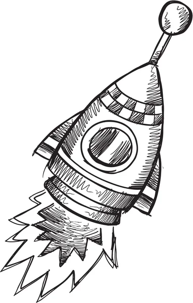 Doodle skiss raket — Stock vektor