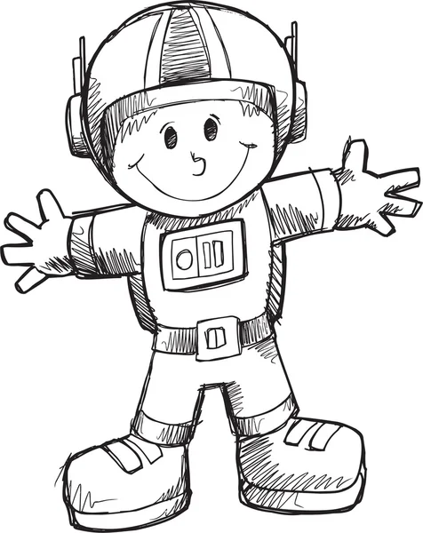 Robot croquis Doodle — Image vectorielle