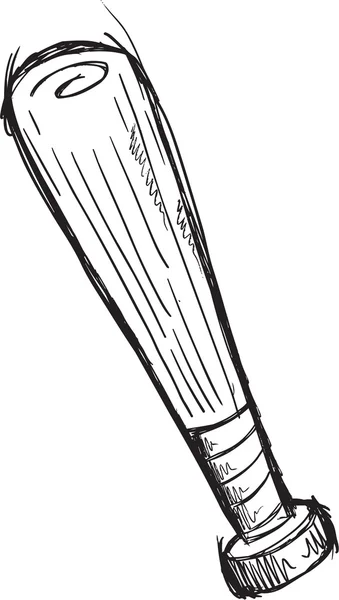 Baseball Bat Doodle Sketch — стоковый вектор