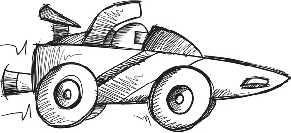 Doodle Sketch carro de corrida — Vetor de Stock