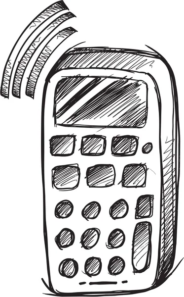 Illustrazione vettoriale del telefono cellulare schizzo Doodle Art — Vettoriale Stock