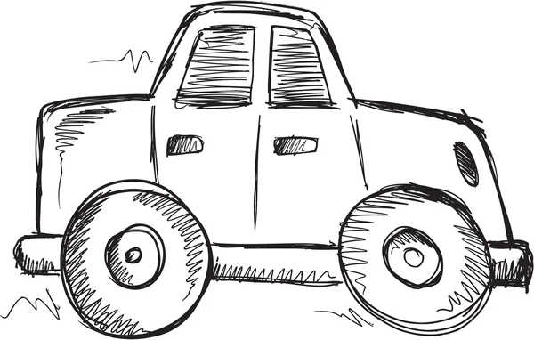 Doodle Sketch Car Vector Ilustración Arte — Archivo Imágenes Vectoriales