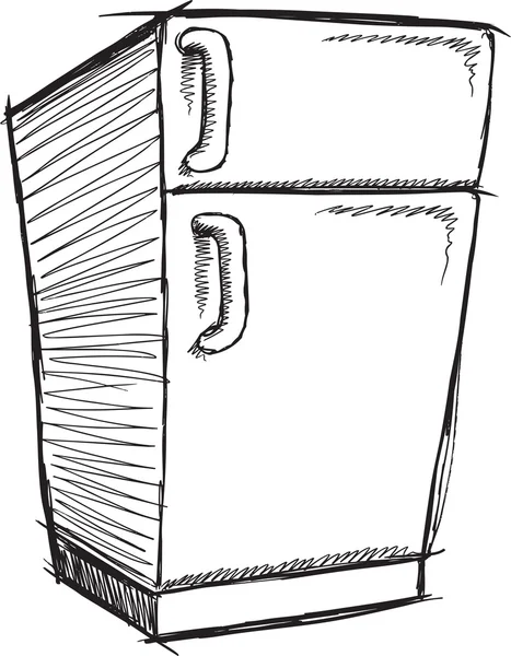Doodle skica lednice — Stockový vektor