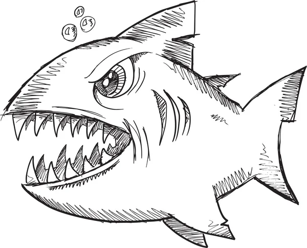 Doodle croquis Shark — Image vectorielle