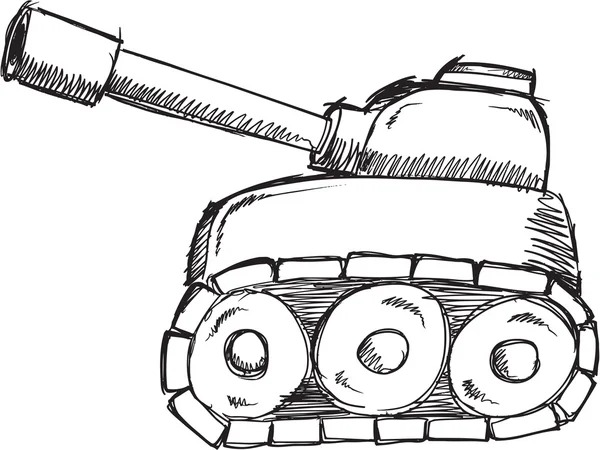 Doodle schets Tank — Stockvector