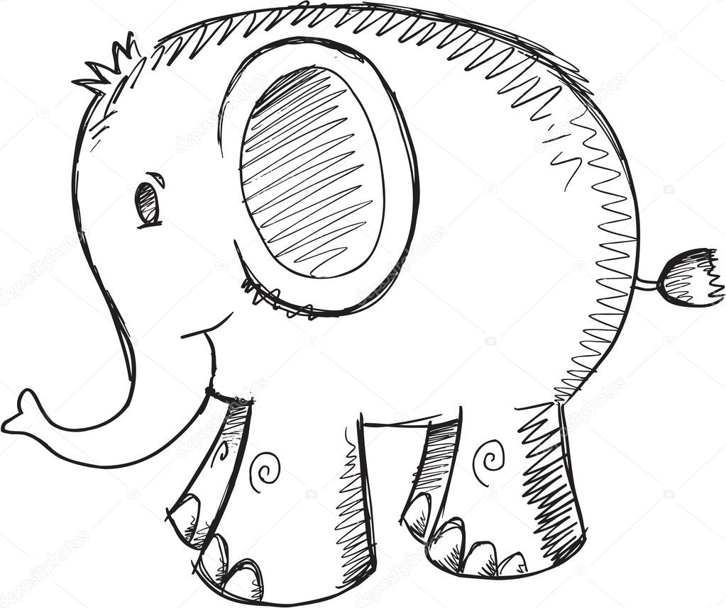 Doodle Sketch Elephant