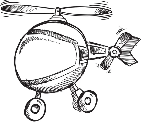 Doodle schets helikopter Vector Illustratie kunst — Stockvector