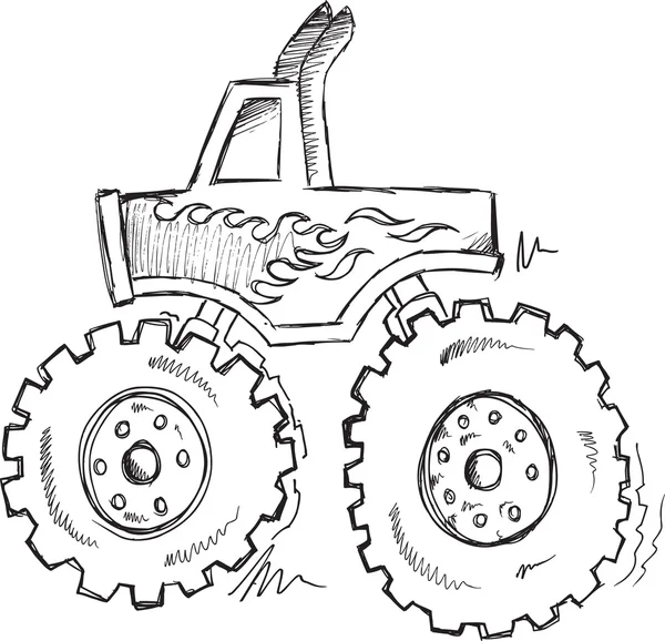 Doodle schets vrachtwagen — Stockvector