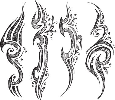 Black and white pattern tattoo vector