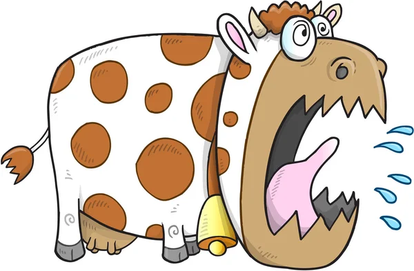 Αγελάδα με μια έκφραση της τρελής — Διανυσματικό Αρχείο