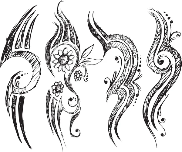 Svart och vitt mönster tatuering — Stock vektor