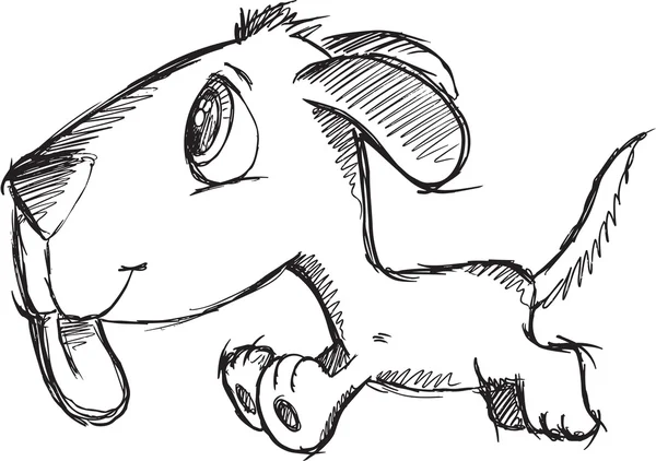 Croquis chien chiot caniche — Image vectorielle