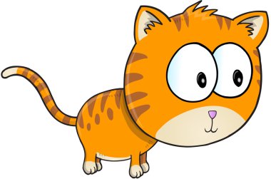 Surprised yellow Cat clipart