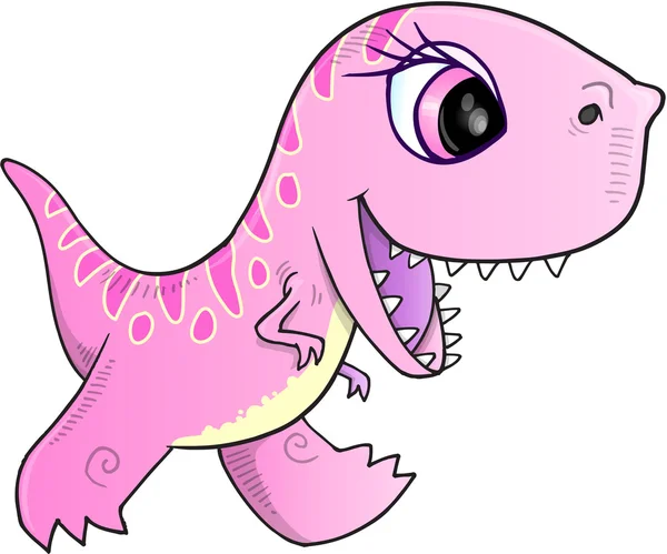 Pink happy Dinosaur — 图库矢量图片