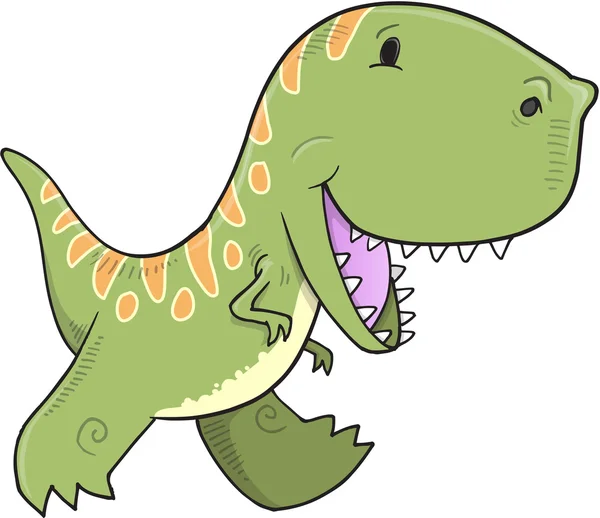 Green happy Dinosaur — Stockvector