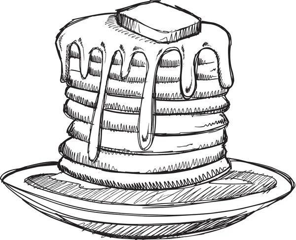 Doodle sketch Pancakes Royaltyfria illustrationer