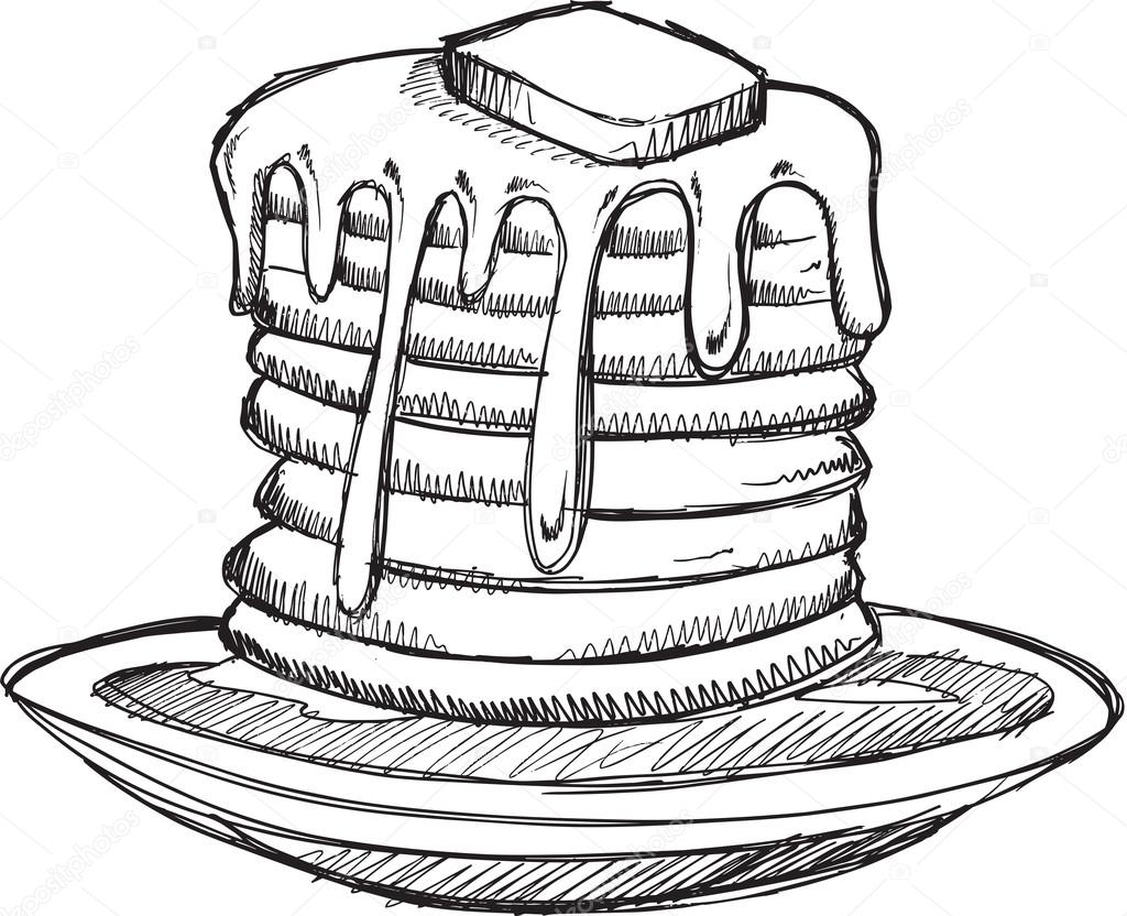 Doodle sketch Pancakes — Stock Vector © MisterElements 76503699