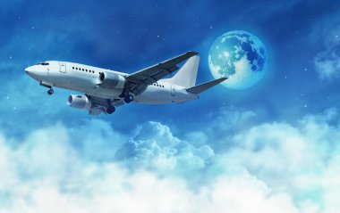 Bulutların üstündeki uçak