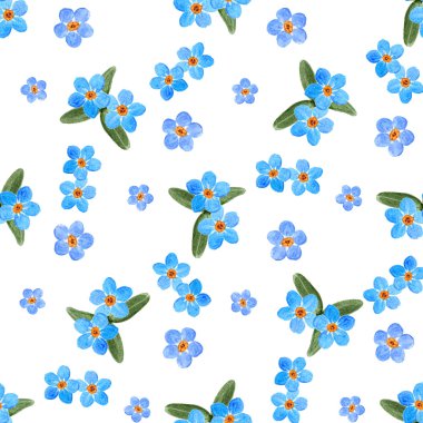 Çiçek unutma çiçek seamless modeli, suluboya resim