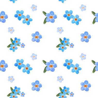 Çiçek unutma çiçek seamless modeli, suluboya resim