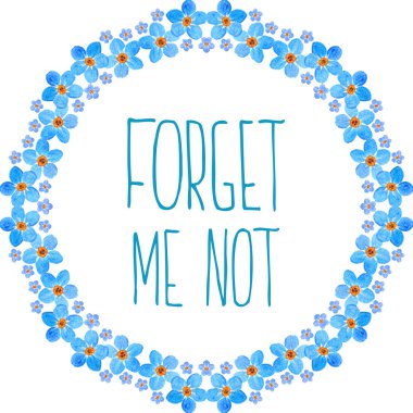 Unutma suluboya çiçekli çerçeve