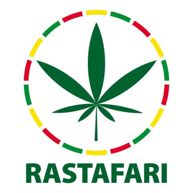 Marihuana yaprağı rastafari renkler, vektör çizim