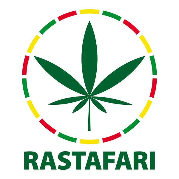 Hoja de marihuana en colores rastafari, ilustración vectorial — Vector de stock