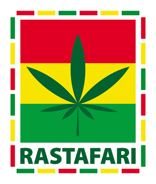 Hoja de marihuana en colores rastafari, ilustración vectorial — Archivo Imágenes Vectoriales