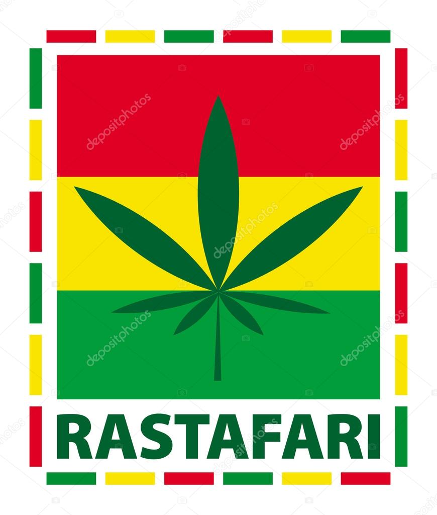 Marijuana leaf in rastafari colours, vector illustration