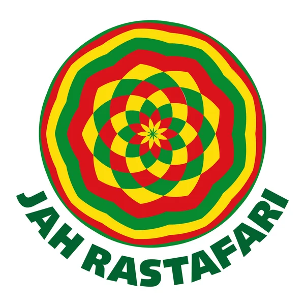 Rasta λογότυπο στην rastafarian χρώματα, γύρο σχήμα, εικονογράφηση διάνυσμα — Διανυσματικό Αρχείο