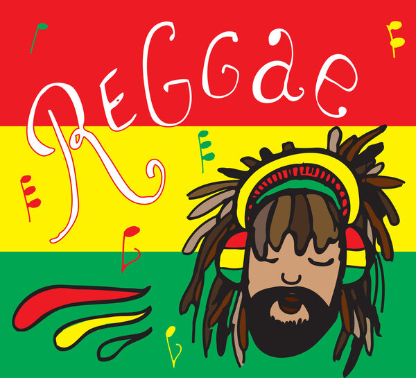 reggae, rastaman in headphones
