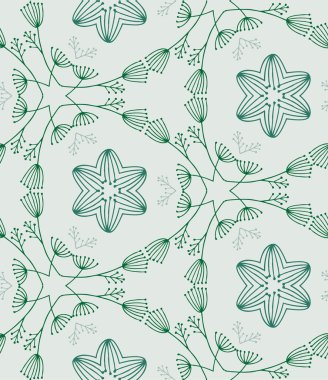 Kesintisiz renk desen, yeşil çizilmiş şekiller