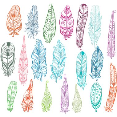 Renk tüyler yerel tarzda kümesi