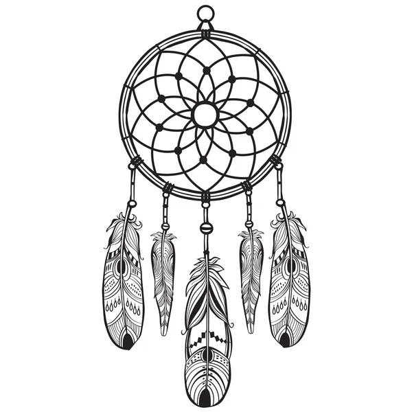 Nativo americano indiano talismã dreamcatcher —  Vetores de Stock